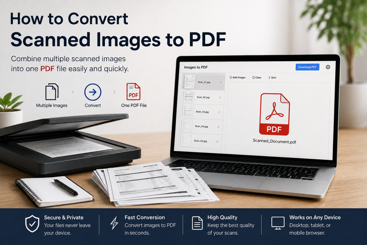 How to convert scanned images to PDF using an image to PDF converter